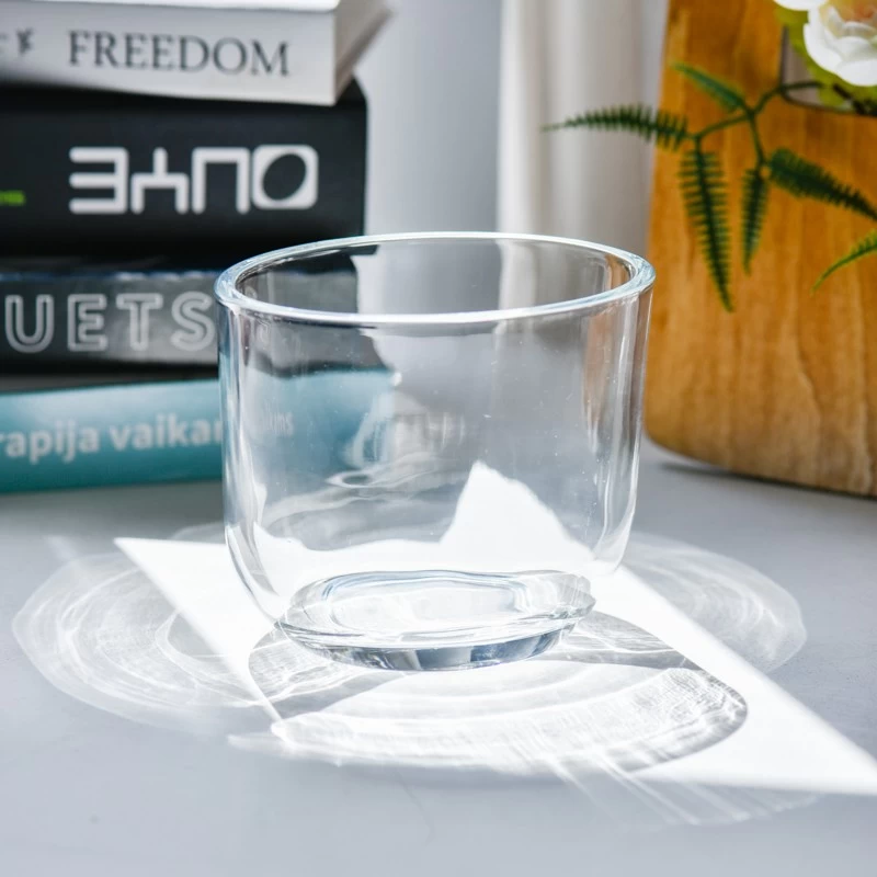 16oz filled wax oval glass candle vessels