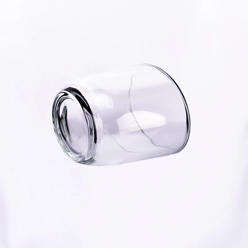 16oz filled wax oval glass candle vessels
