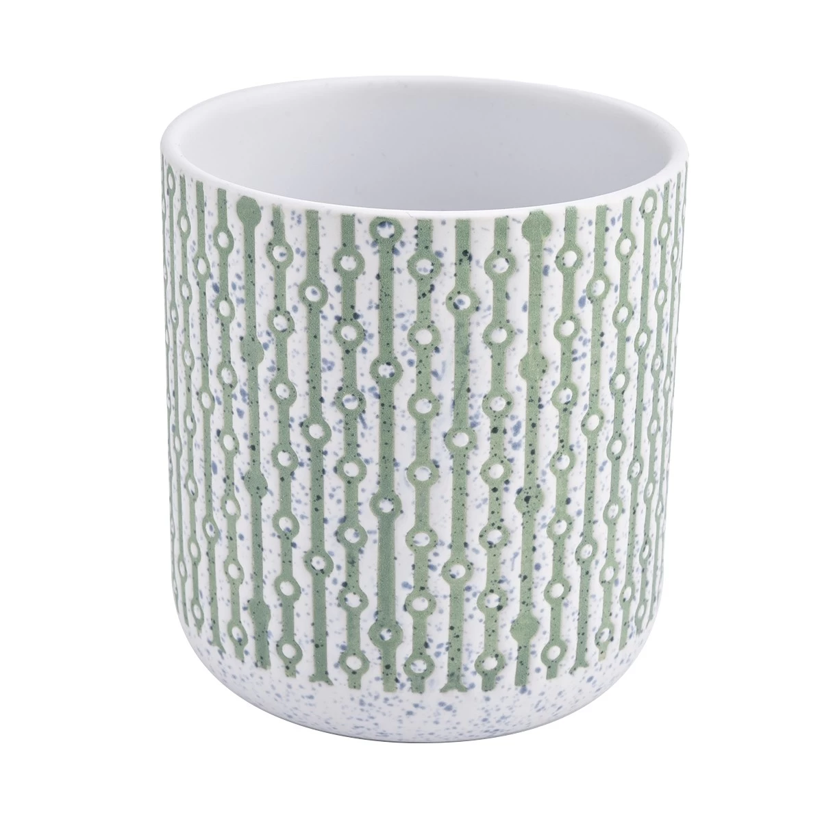 Empty Ceramic Candle Jars Wholesale Custom Beautiful Printing Ceramic Candle Vessels