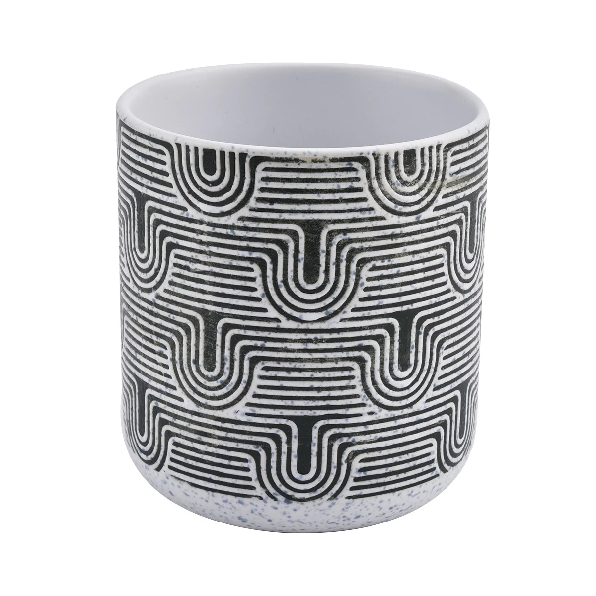 Unique Decorative Ceramic Candle Vessels Round Bottom Ceramic Candle Jars