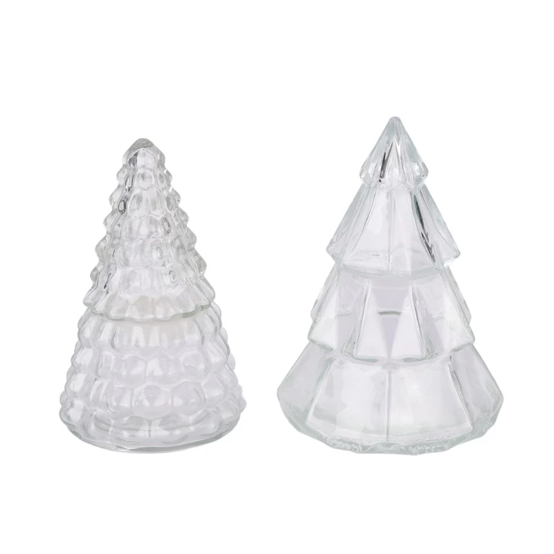 glass christmas trees glass candle vessel