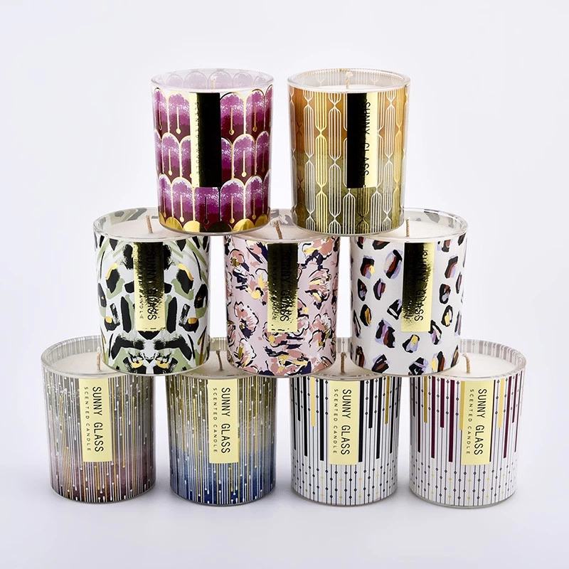Luxury custom piano with UU floral paper glass candle jar for candle making - COPY - w79w6n