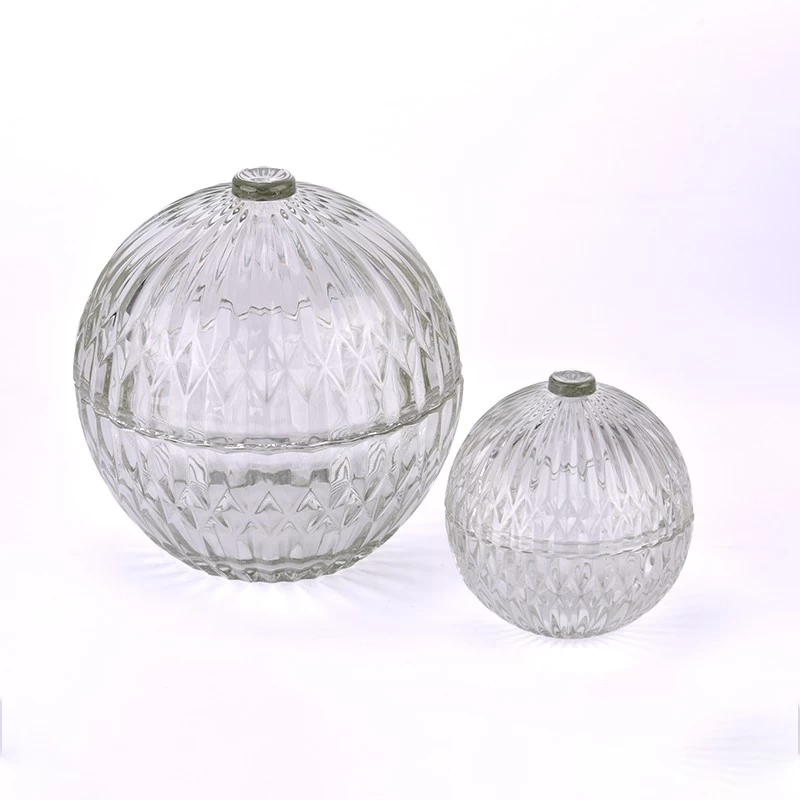 clear round shape glass candle jar wholesale