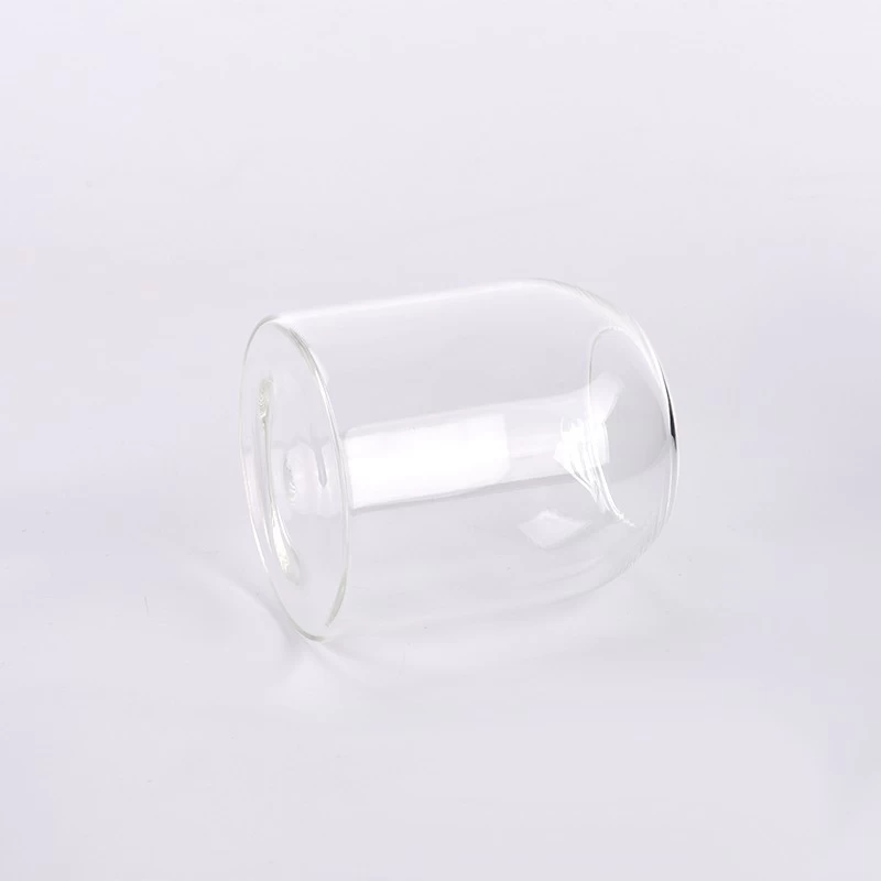 Supplier 500ml clear round glass candle jar with home decor