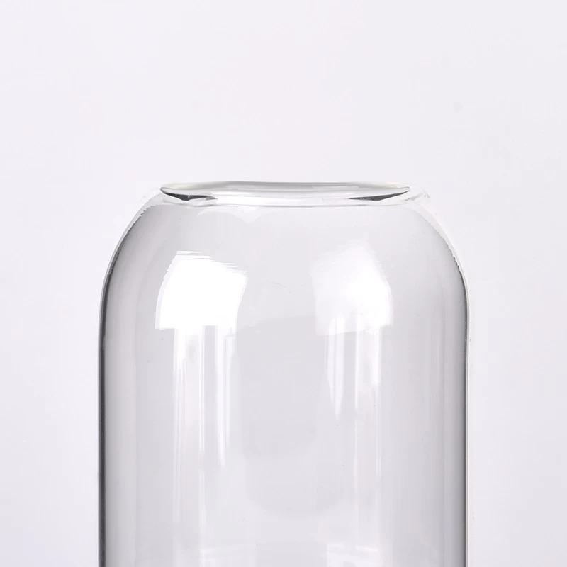 Supplier 500ml clear round glass candle jar with home decor