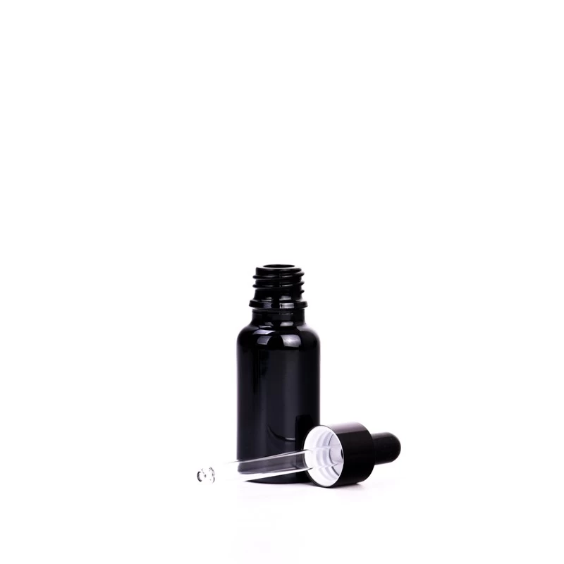 20ml matte black glass dropper bottle wholesale