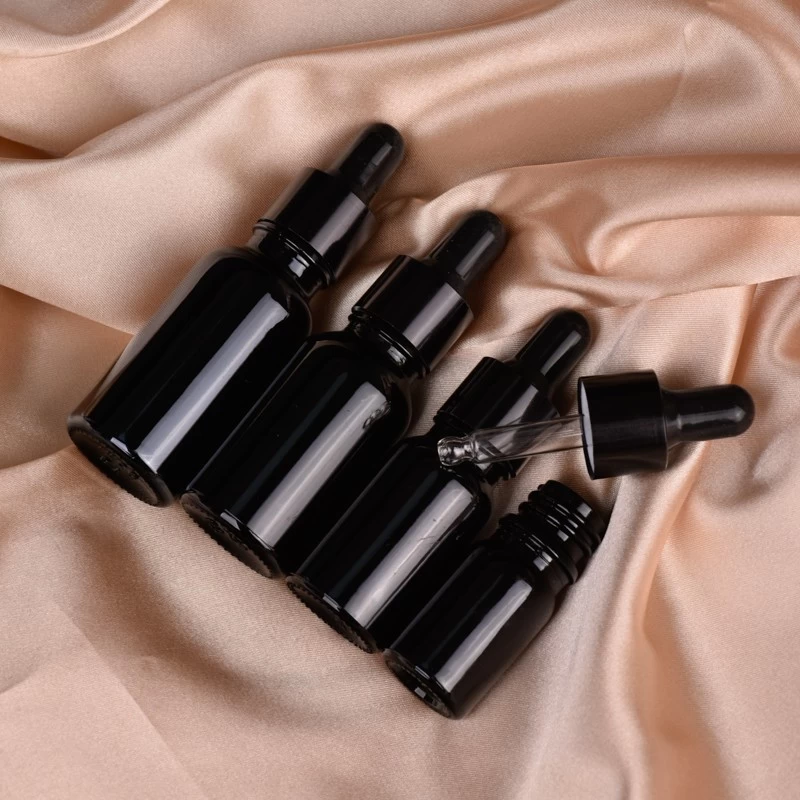 20ml matte black glass dropper bottle wholesale