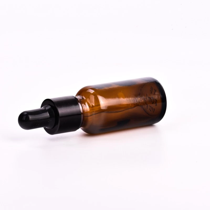 Luxury amber glass dropper bottle with home decor