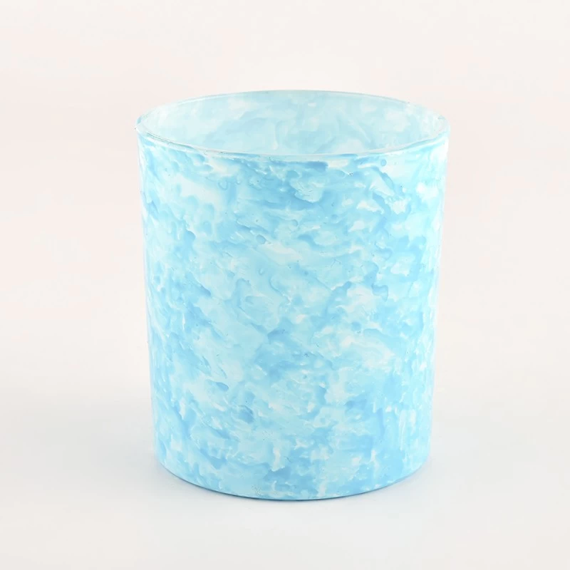 300ml Blue color glass candle vessel wholesale