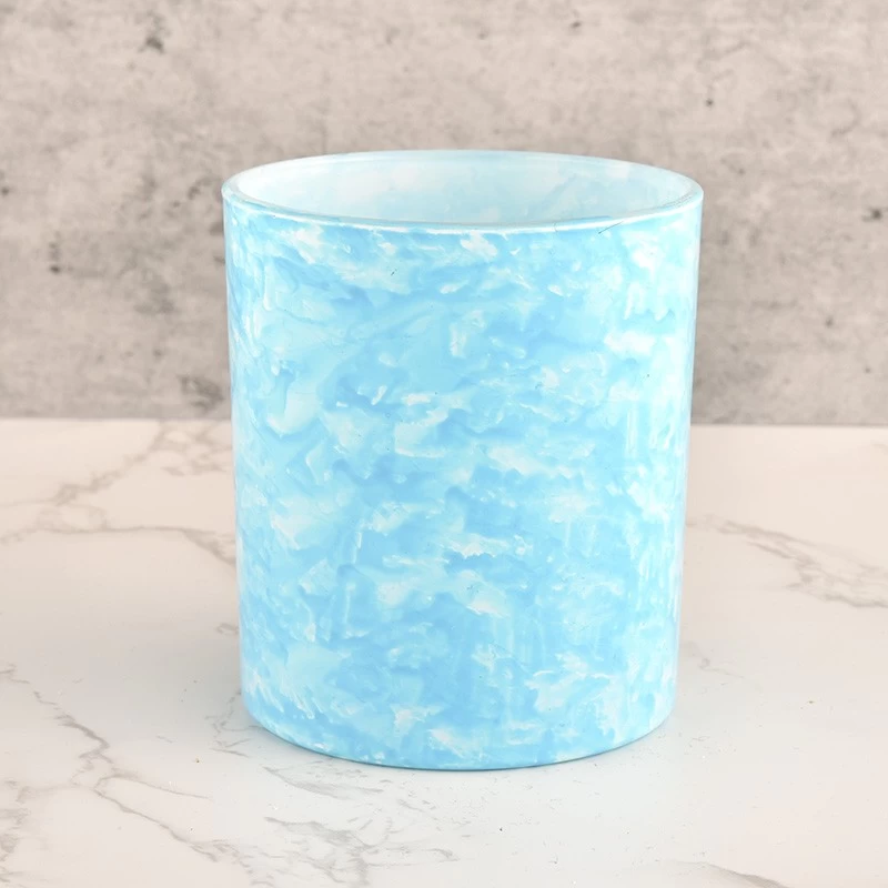 300ml Blue color glass candle vessel wholesale