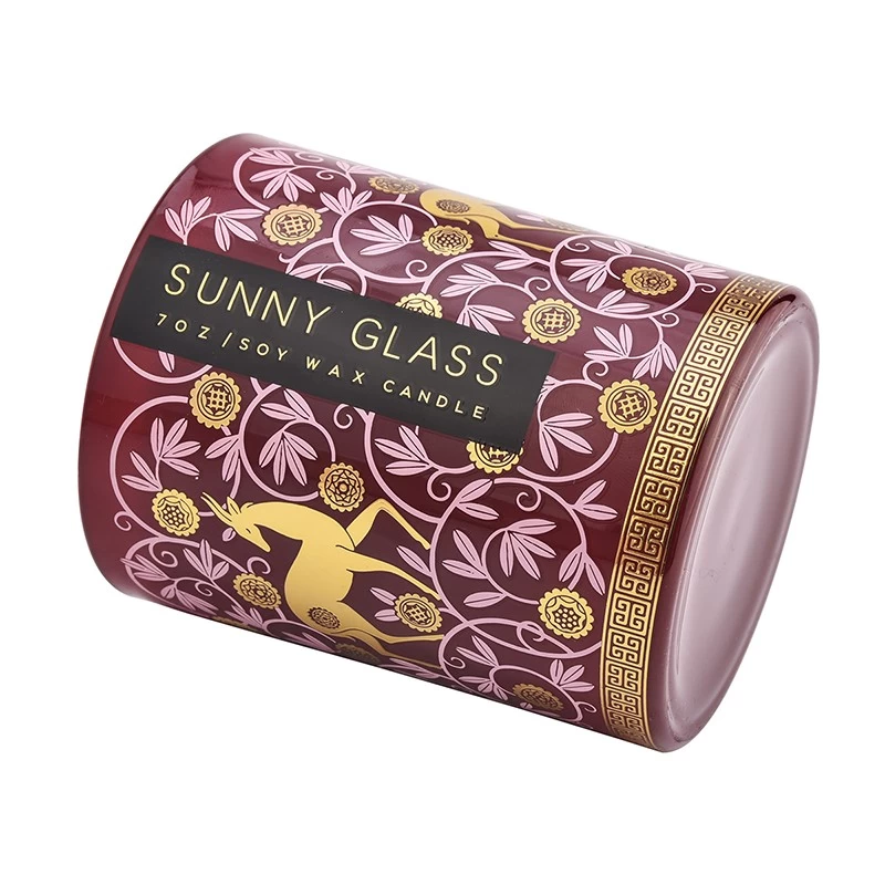 300ml papierowa naklejka z czerwoną antylopą, szklany słoik na świece, hurt