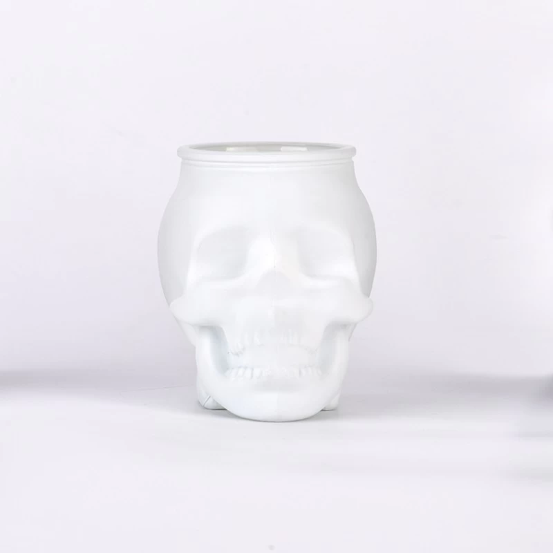  Unique matte skull glass candle jar wholesale 