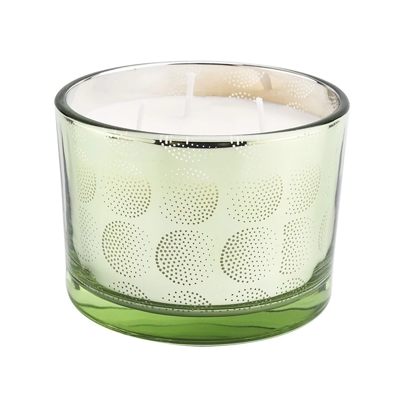 Wholesale three core green laser process large glass candle jar - COPY - ls2i70