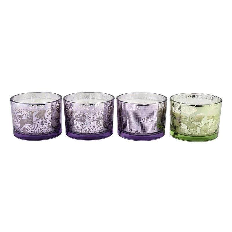 New product Laser three core large glass candle jar for candle making