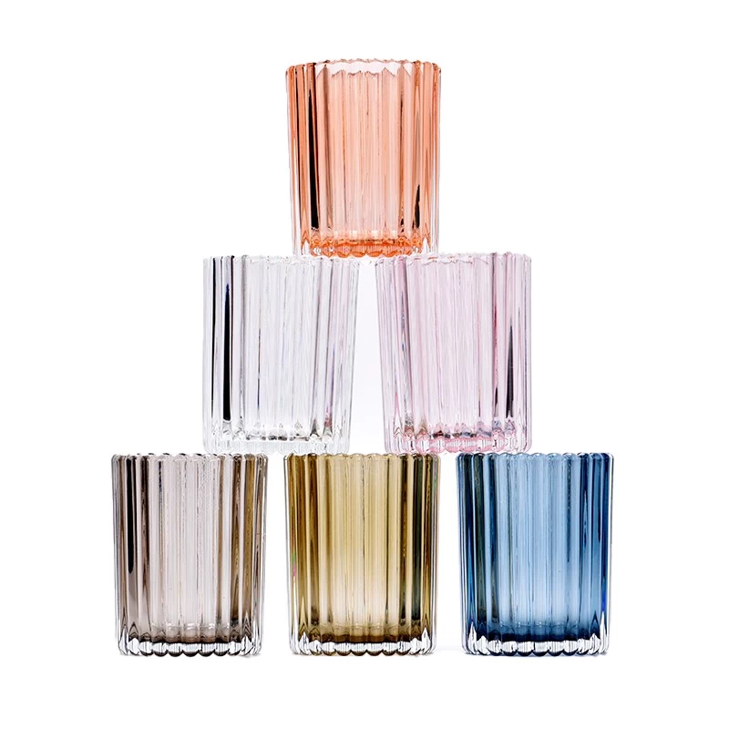 300ml stripe scented candle vessels pink glass Valentine's Day