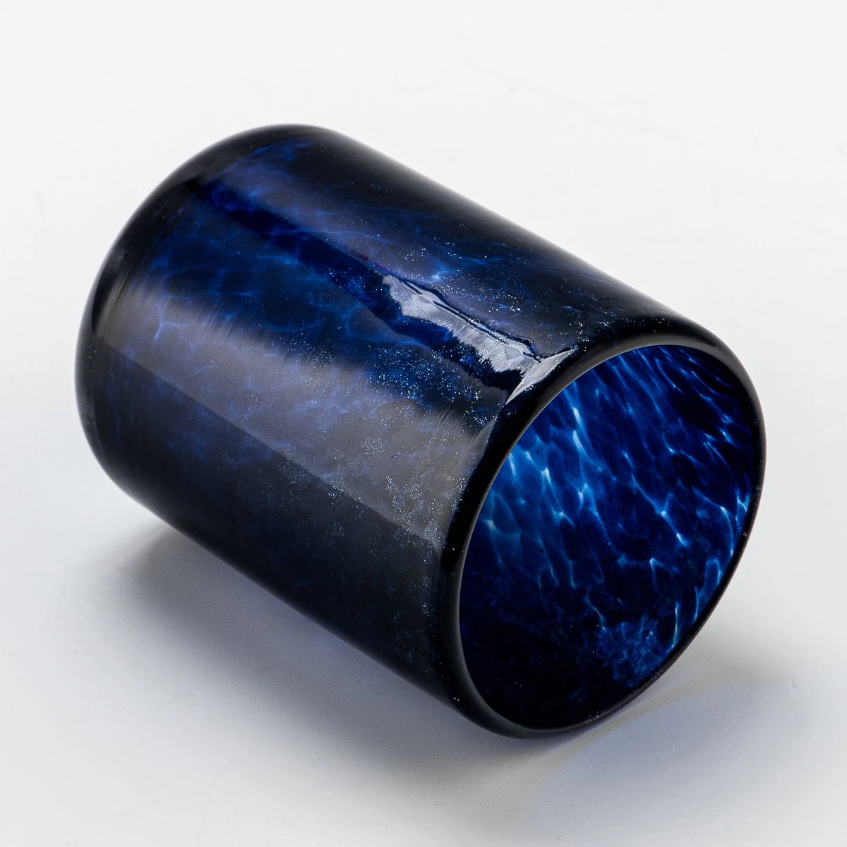 Supplier luxury 12 OZ dark blue glass candle jars candle containers