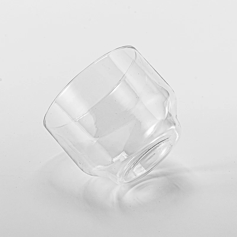 12oz transparent glass candle jar with steps wholesale