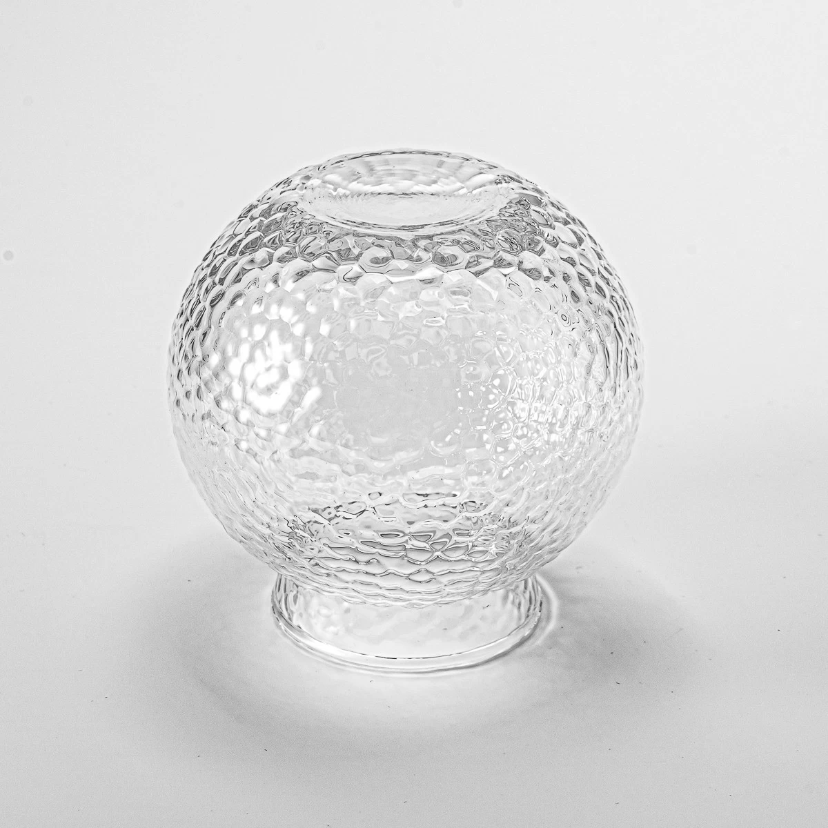 Wholesale 550ml 600ml handmade honeycomb spherical glass candle jar glass vase