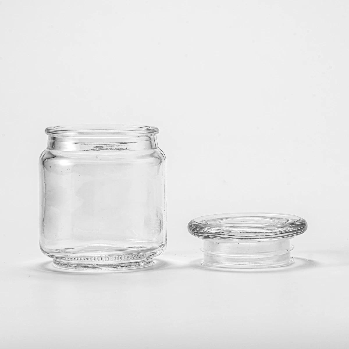 China supplier clear glass container candle glass jar with lid