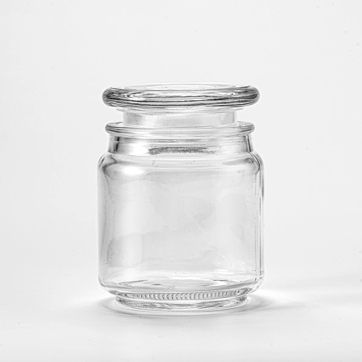 China supplier clear glass container candle glass jar with lid