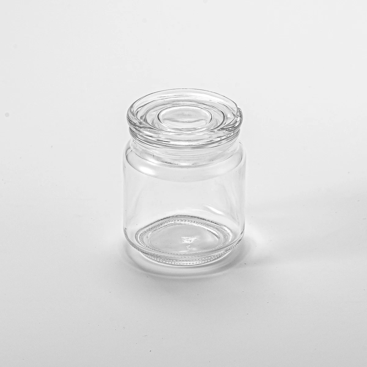 China supplier clear glass container candle glass jar with lid