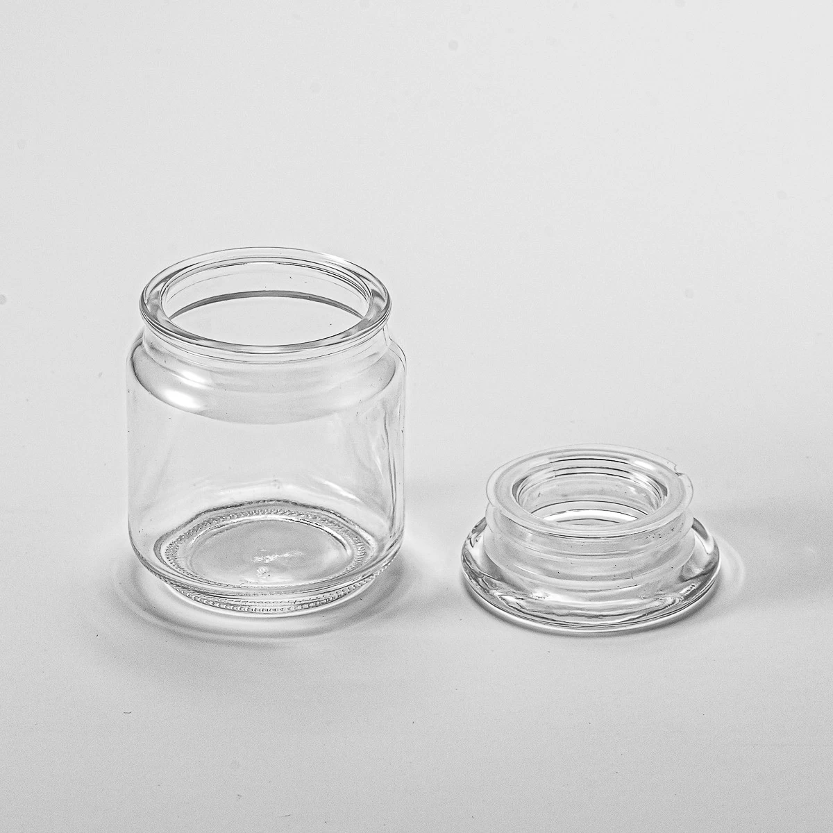 China supplier clear glass container candle glass jar with lid