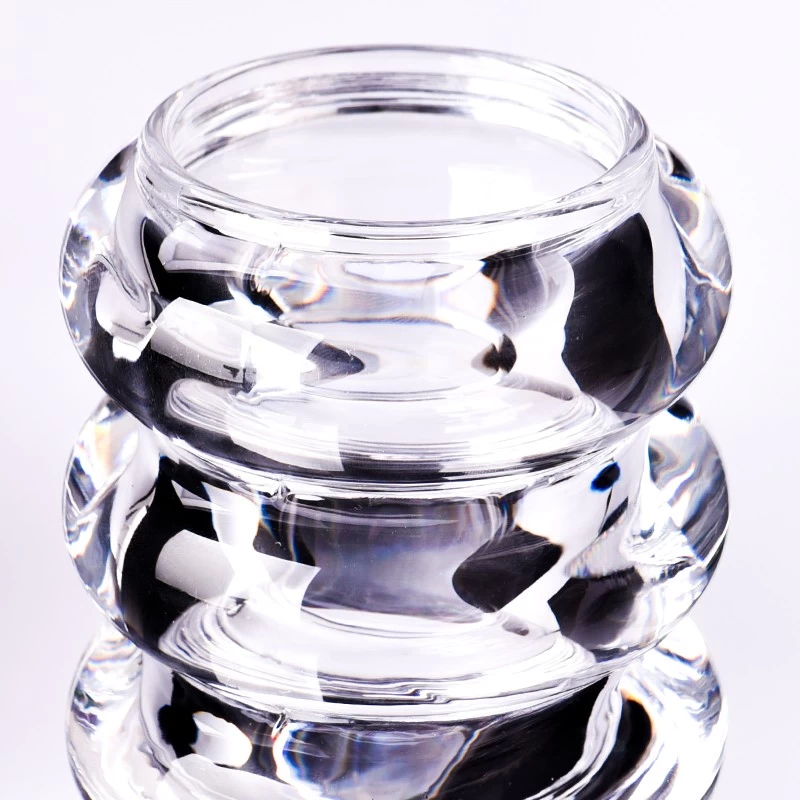 Wholesale Spiral shape machine blowing glass candle jars 