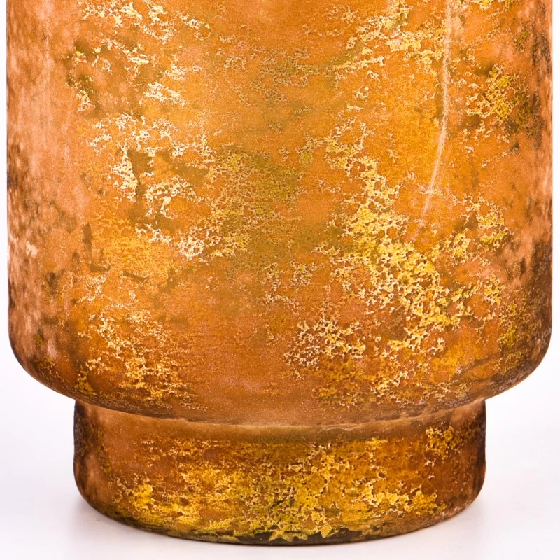 1200ml foil gold glass candle jar with step home decor