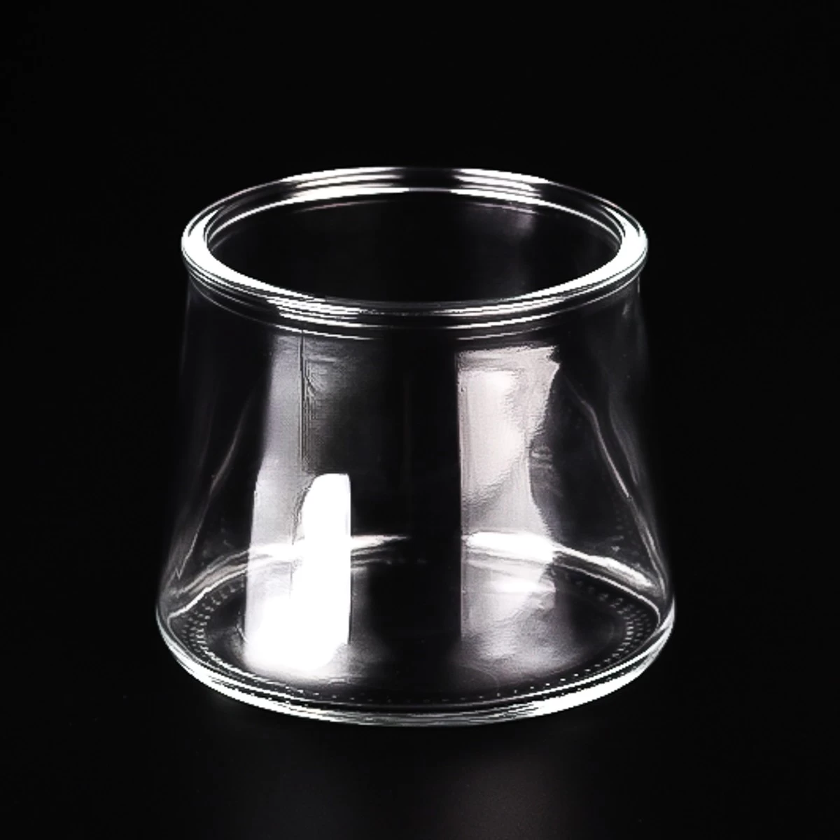 Wholesale 8oz Trapezoid Transparent Glass Custom Pattern Scented Candle Holder