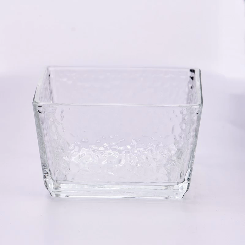 Supplier 200ml 250ml 300ml Modern Style Square Clear Glass Soy Wax Candle Vessel for Decoration 