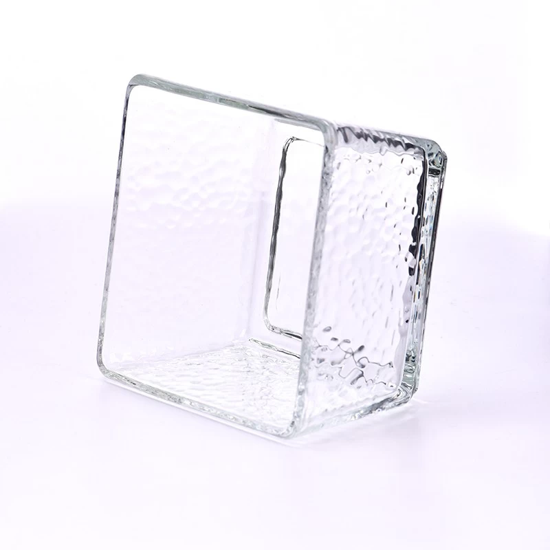 Supplier 200ml 250ml 300ml Modern Style Square Clear Glass Soy Wax Candle Vessel for Decoration 