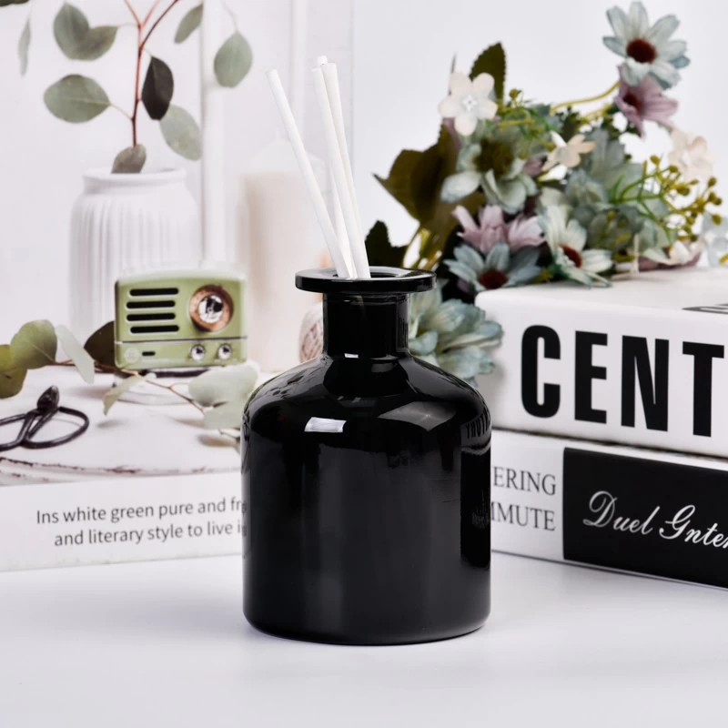 Black Glass Bottle Wholesale Luxury Black Glass Diffuser Bottles