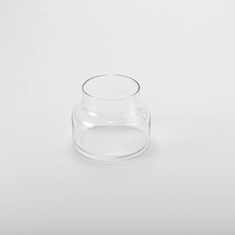 8oz unique clear glass candle jar home decor 