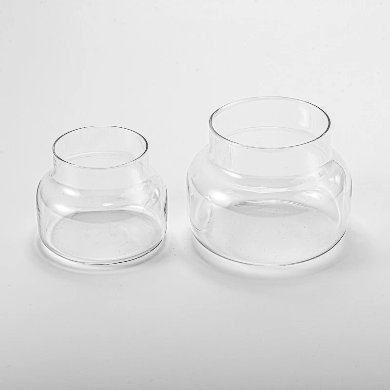 8oz unique clear glass candle jar home decor 