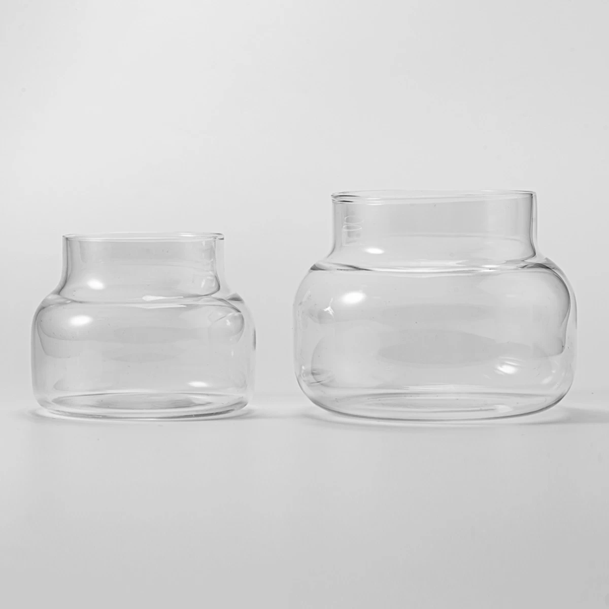 8oz unique clear glass candle jar home decor 