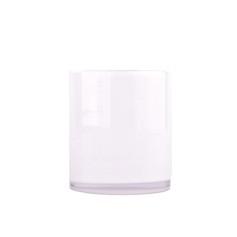 Hand Made 400ml White Glass Candle Holders Wholesale