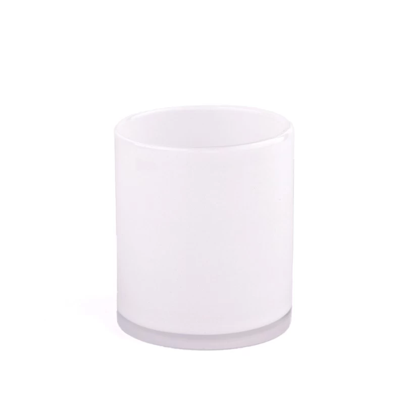 Hand Made 400ml White Glass Candle Holders Wholesale