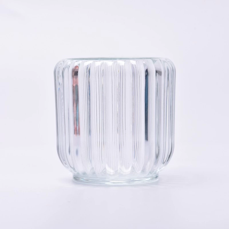 Unique transparent vertical glass candle jar wholesale