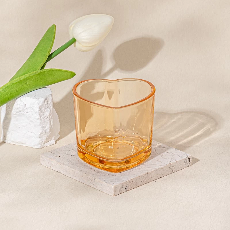 Custom Color Heart Shape Glass Candle Holders Beautiful Tealight Votive Glass Candle Holders Wholesale - COPY - use4m0