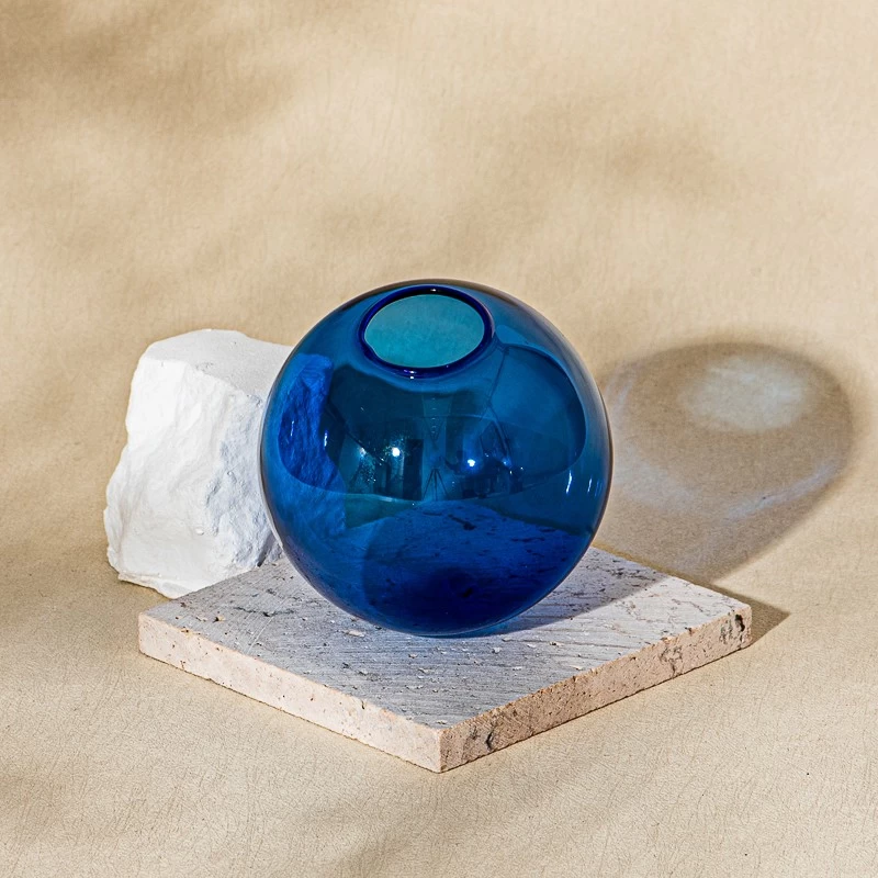 Wholesale 250ml Creative Style Blue Glass Ball Empty Glass Perfume Diffuser Bottle