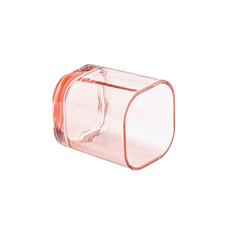 Wholesale luxury 8oz square glass candle jar