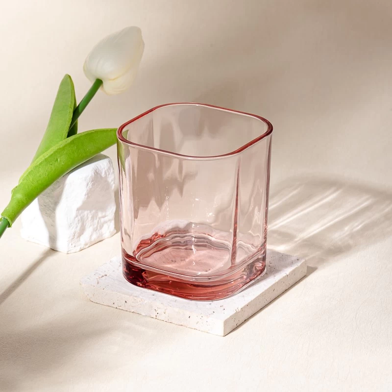 Wholesale luxury 8oz square glass candle jar