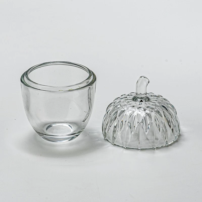 Home Decor Transparent Acorn Glass Jar Candle Vessel with Lid