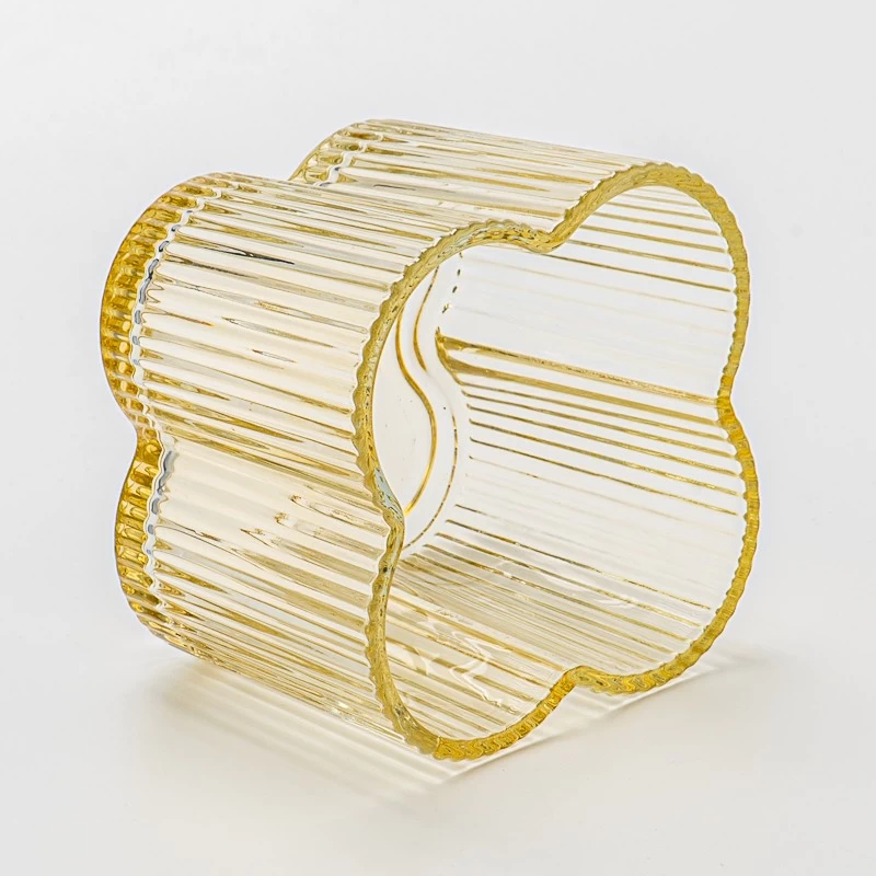 Wholesale transparent yellow glass candle vessel