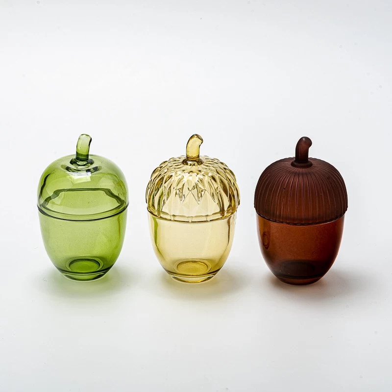Glass candle jar candle container with glass lid