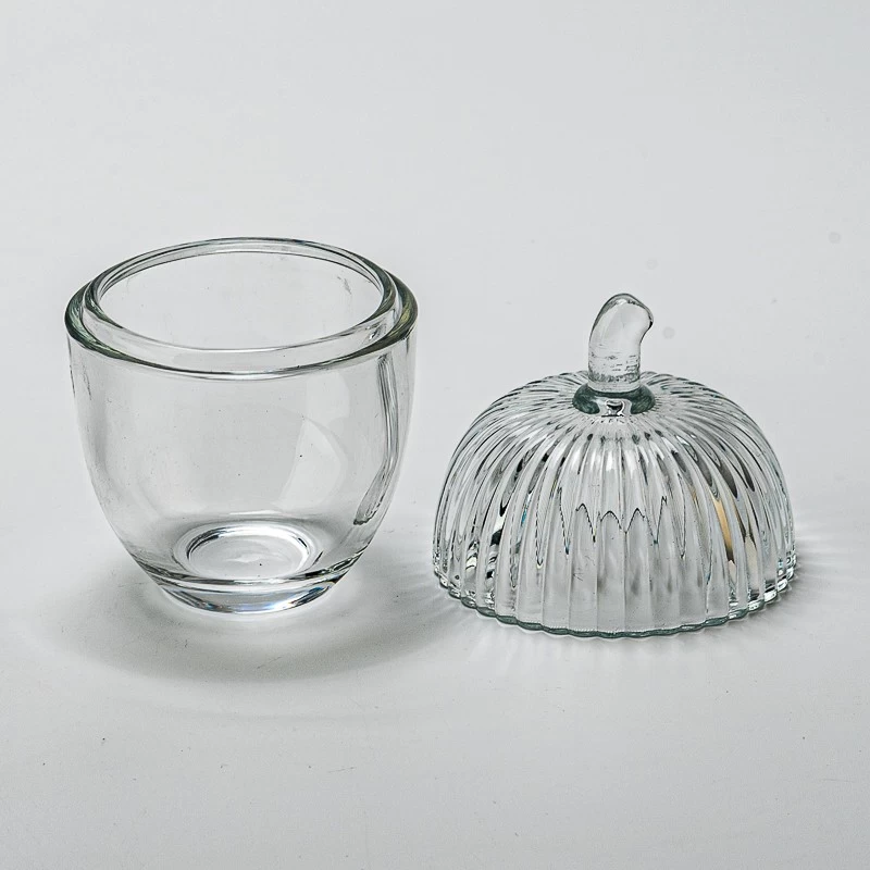 Glass container with glass lid from China supplier