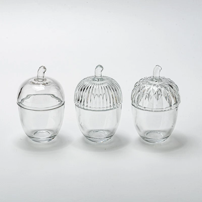 Glass container with glass lid from China supplier