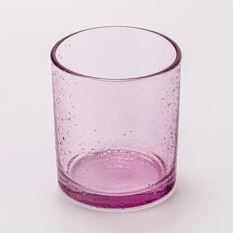 300ml purple glass candle container with water drop decor