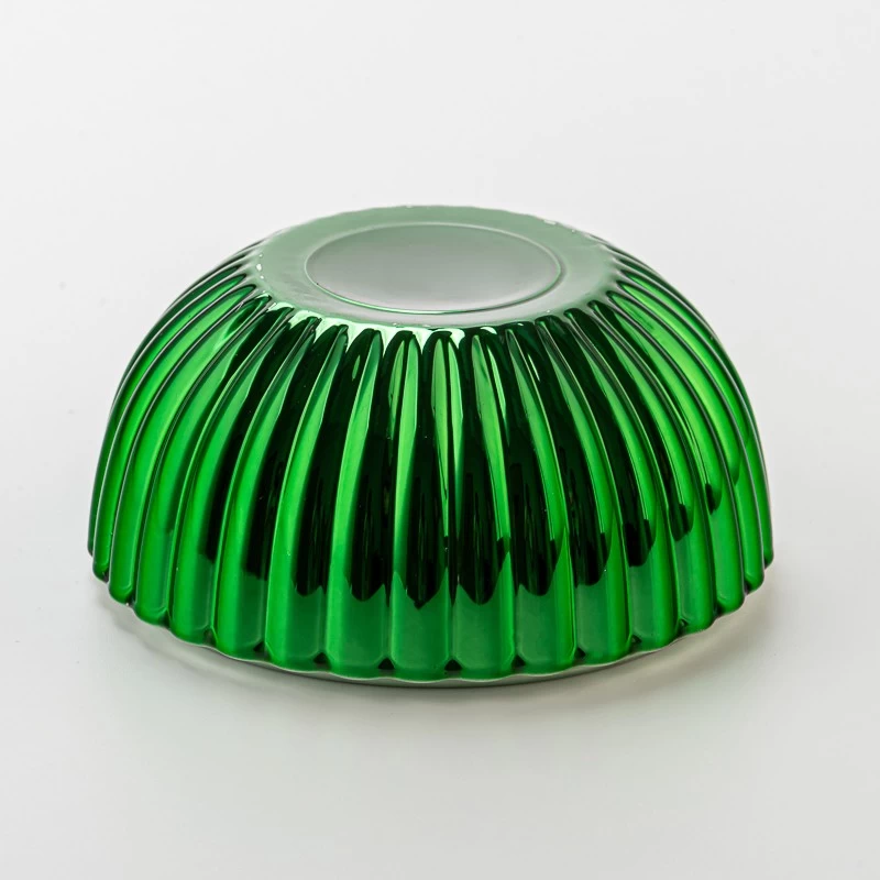 Green Round Ball Glass Candle Vessels With Lids Wholesale