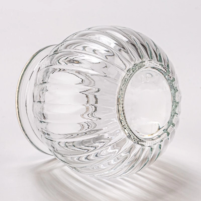 Decorative Round Glass Vessel Custom Color Glass Candle Jar